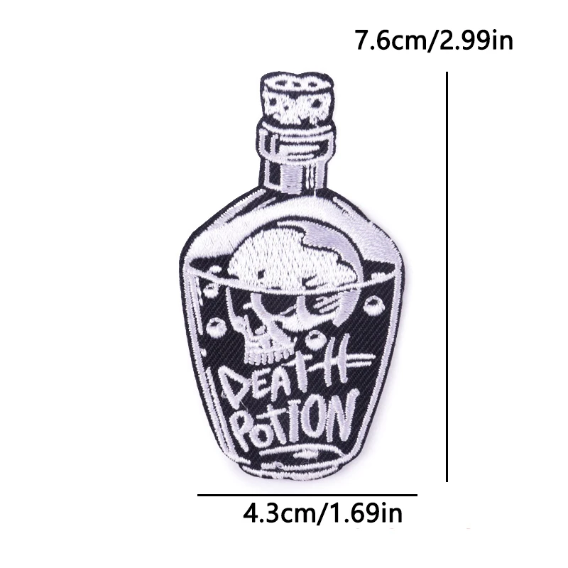 Parche calavera horror punk bordado termoadhesivo para ropa táctica - imagen 2