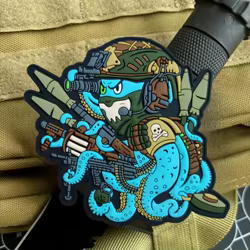 Parche táctico PVC pulpo Chevron Insignia moral militar para mochila