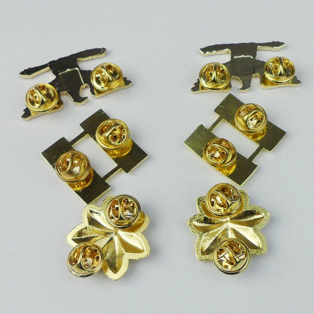 Pin de collar militar dorado – insignia de rango oficial azul marino - imagen 2