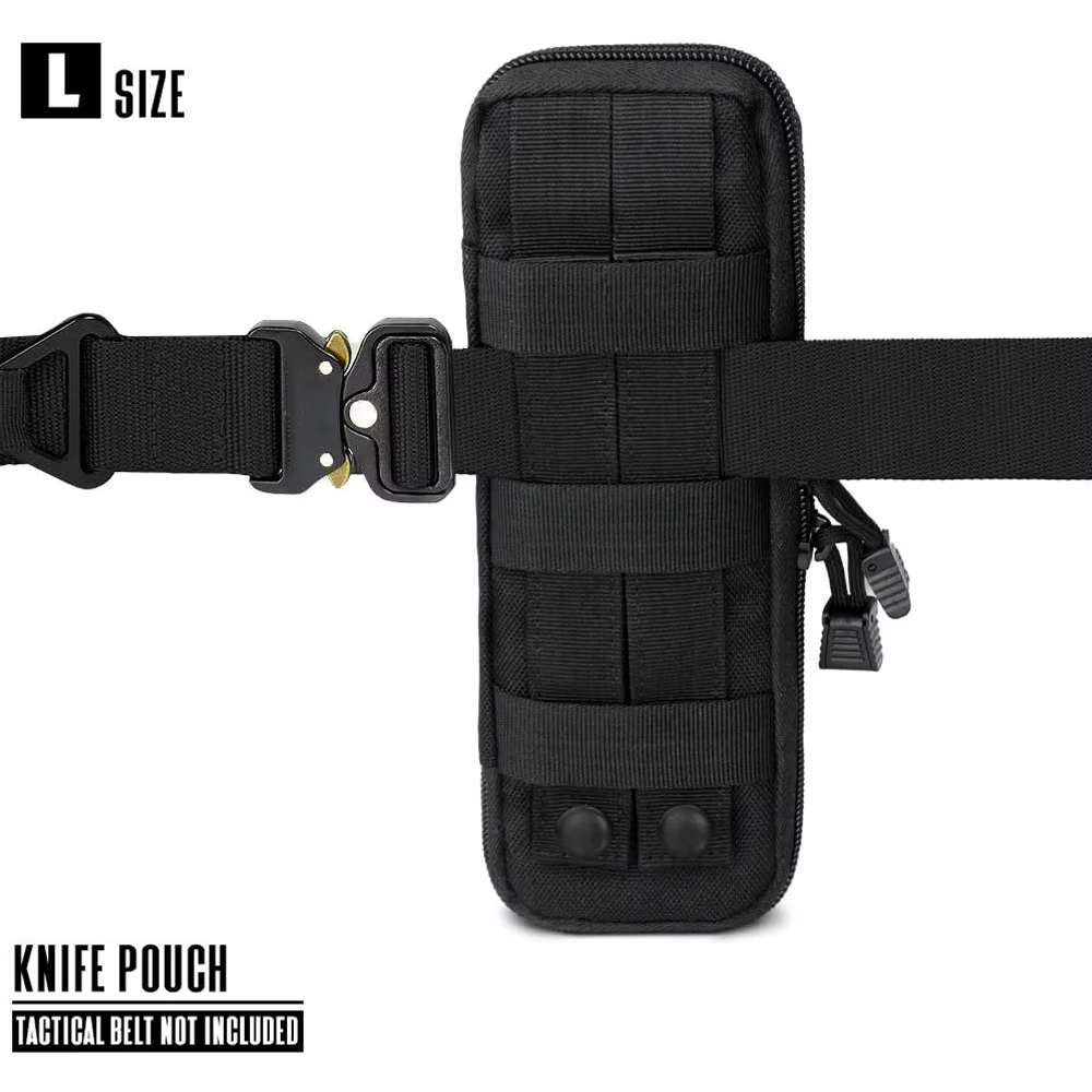 Funda táctica cuchillo nylon EDC con soporte linterna para caza y tiro - imagen 3