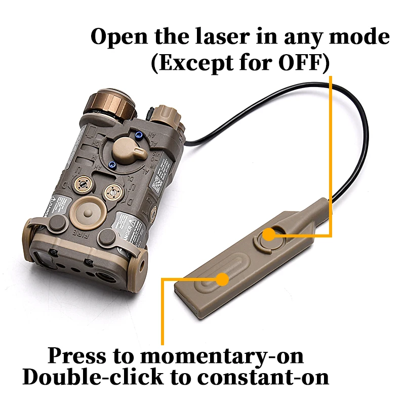 NGAL puntero láser táctico airsoft con interruptor trasero doble - imagen 3