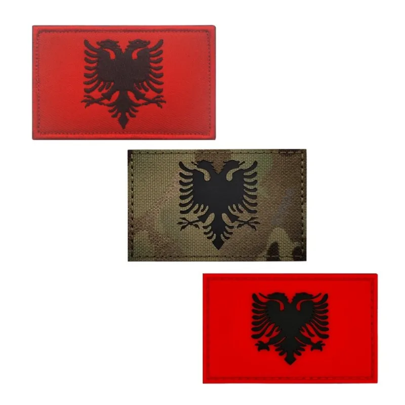 Parche bordado bandera de Albania para insignias tácticas - imagen 2