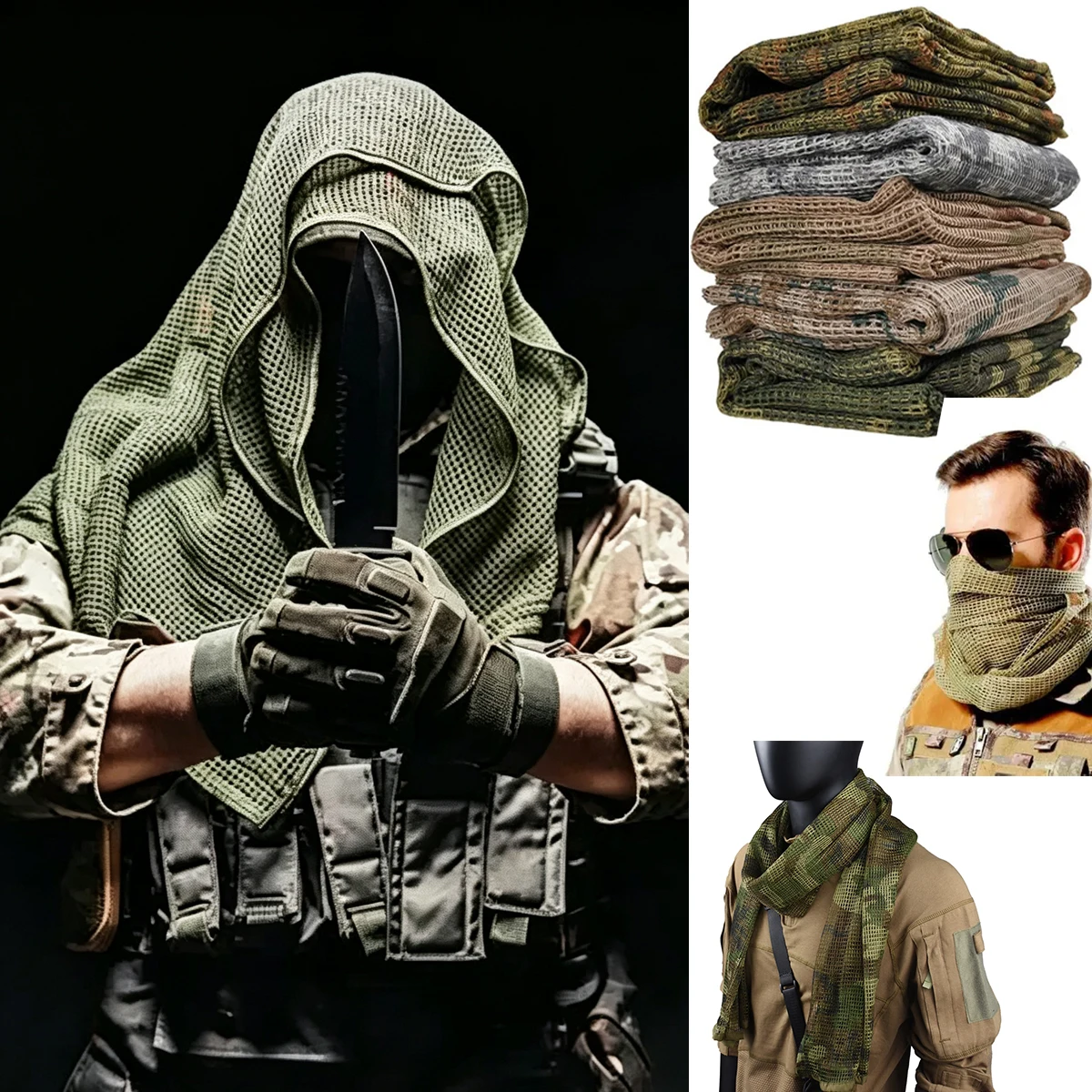 Velo de camuflaje de malla para caza y senderismo - imagen 3