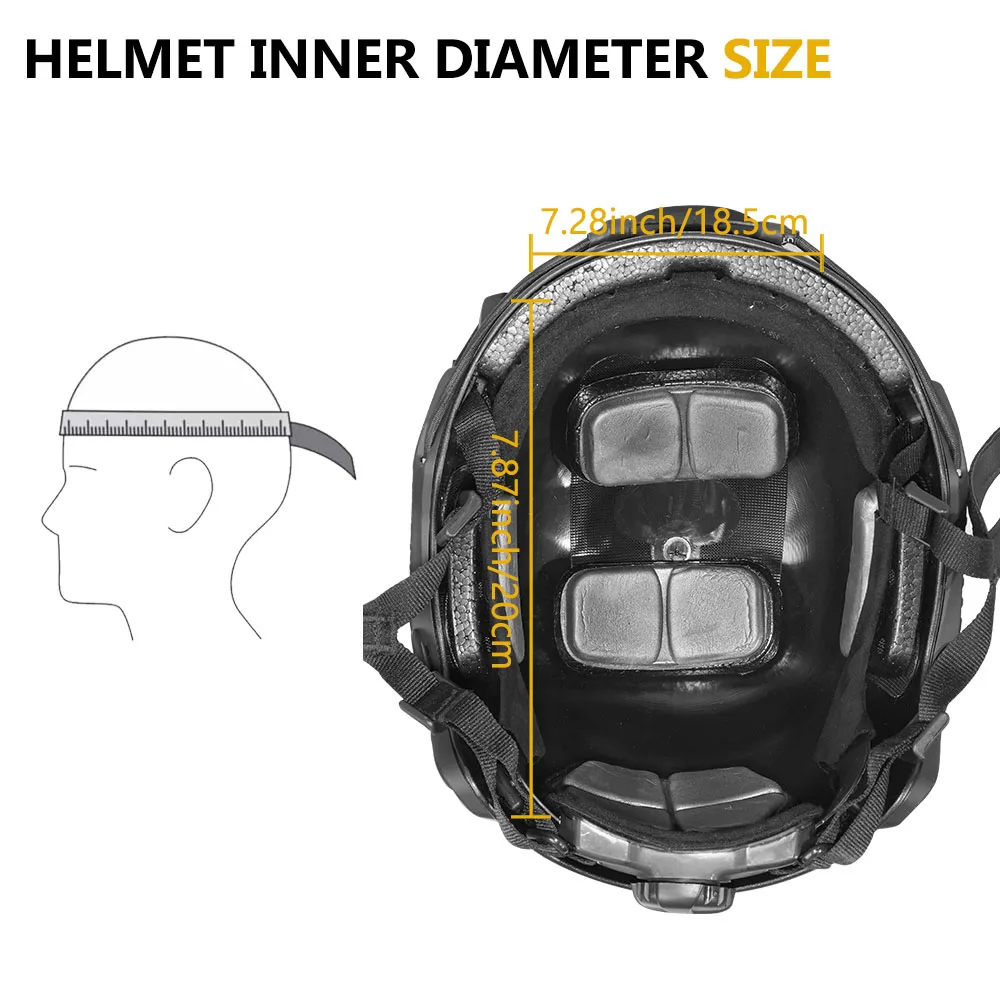 BOOIU Casco táctico ajustable ABS para Airsoft con auriculares
