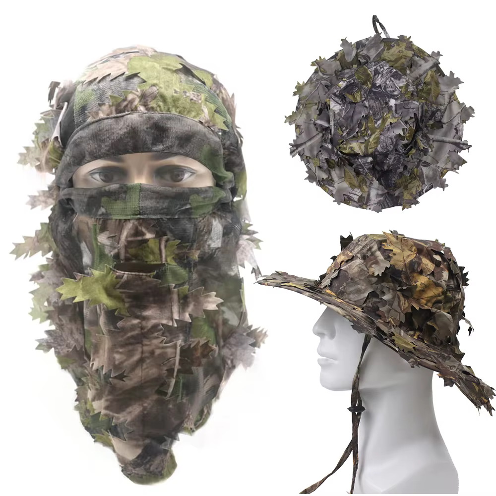 Sombrero Ghillie Woodland Camuflaje para Airsoft y Caza