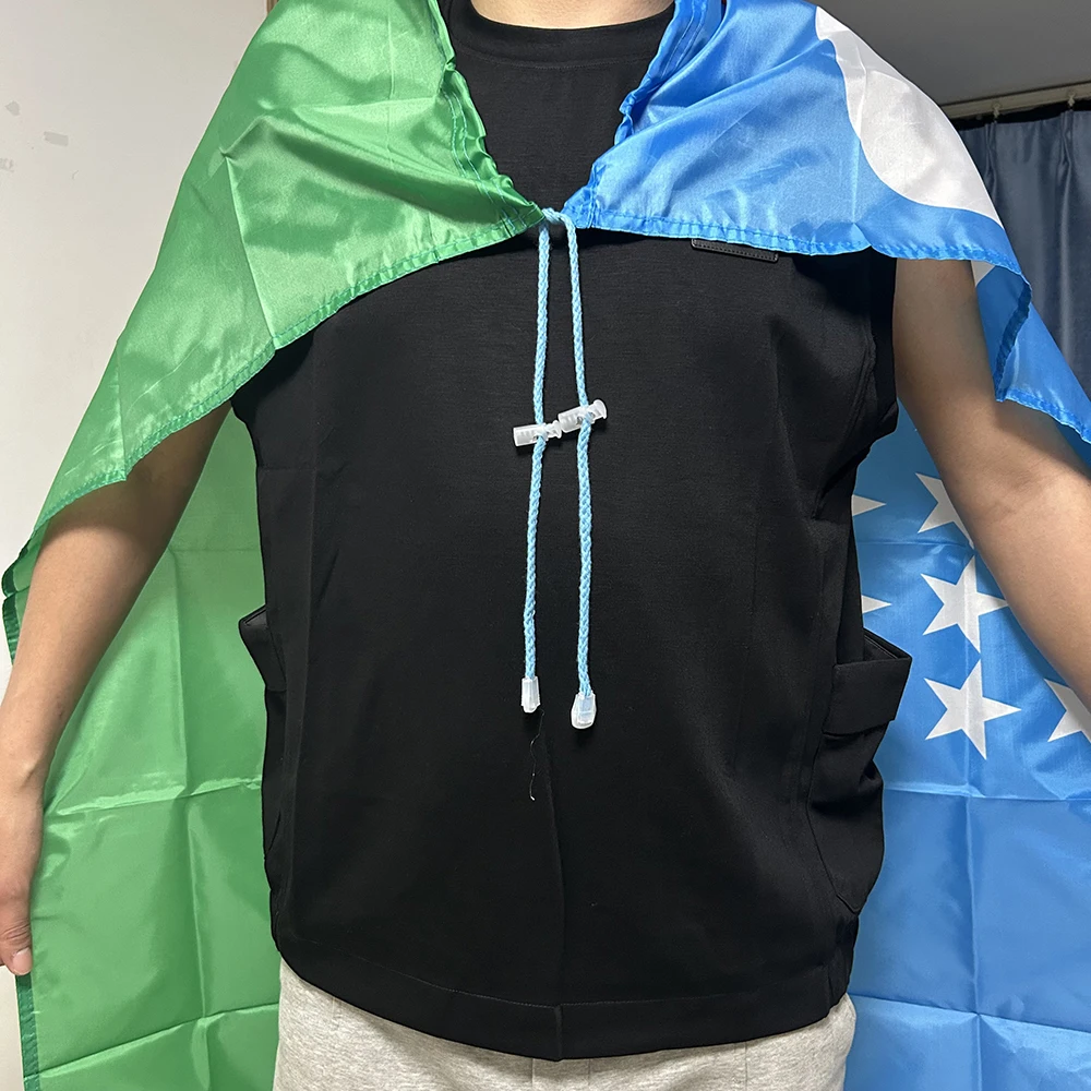Bandera de Uzbekistán tipo chal en poliéster para interior y exterior