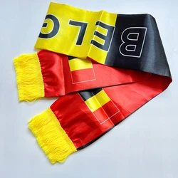 Bufanda de satén bandera Bélgica fútbol a doble cara