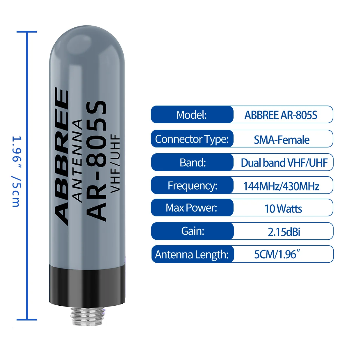 Antena ABBREE AR-805S detalles del conector