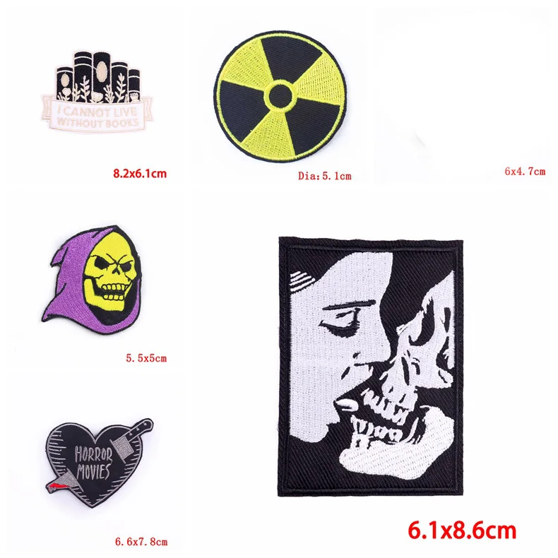 Parche calavera punk bordado – Compatible MOLLE para coser o planchar - imagen 4