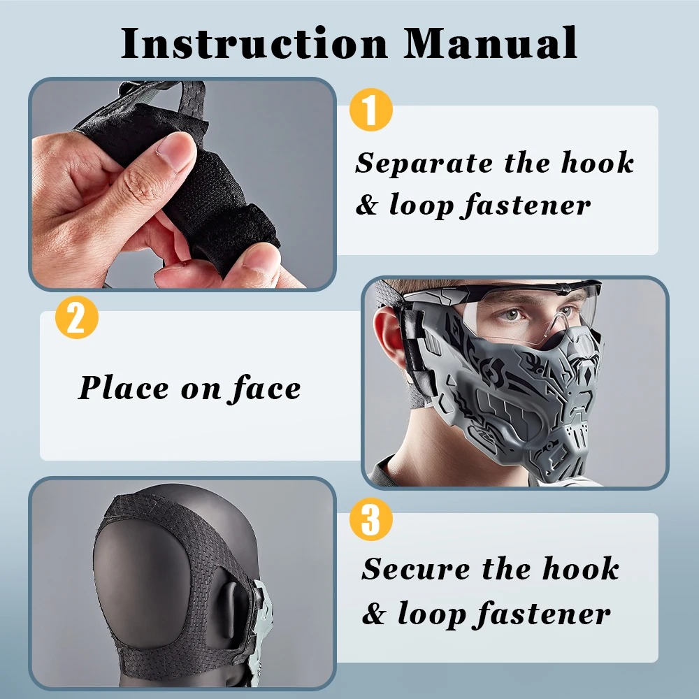 Máscara media cara protectora para Airsoft, Paintball, cosplay y caza - imagen 4