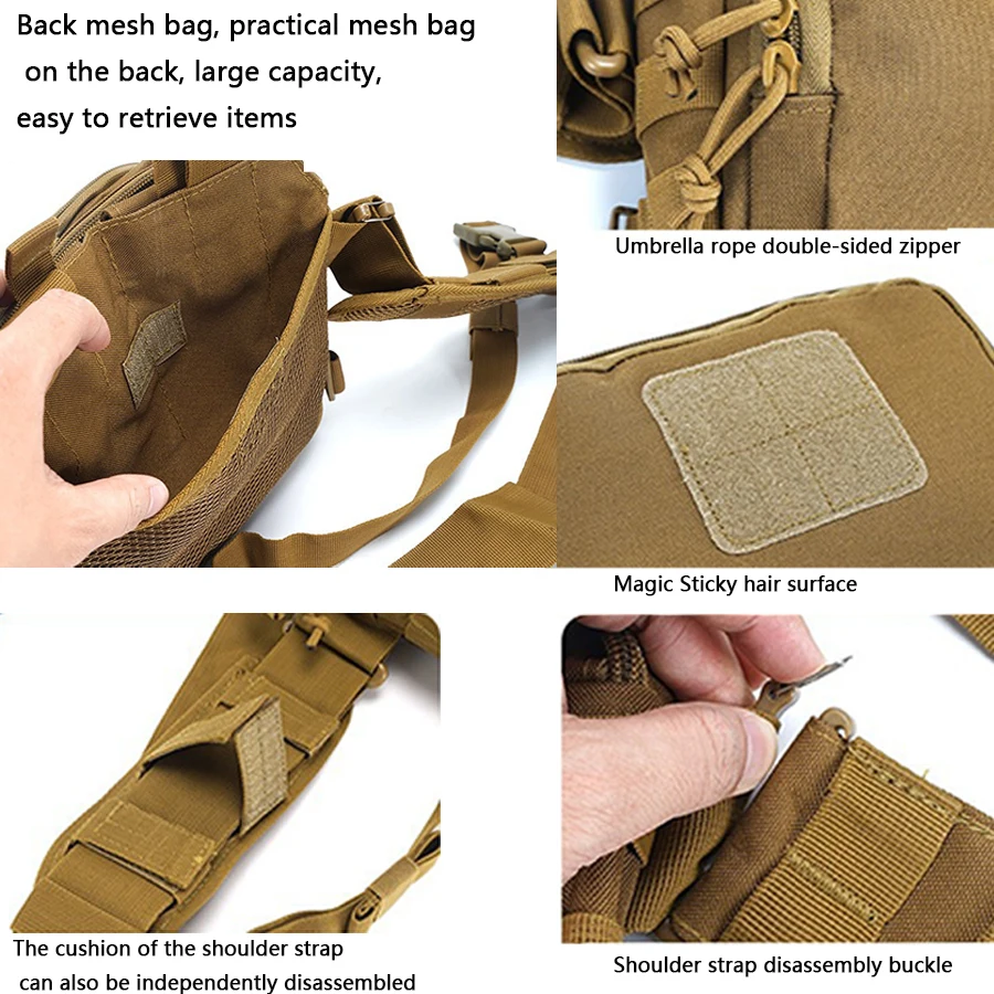 Bolsa táctica MOLLE gran capacidad con múltiples bolsillos exterior - imagen 5