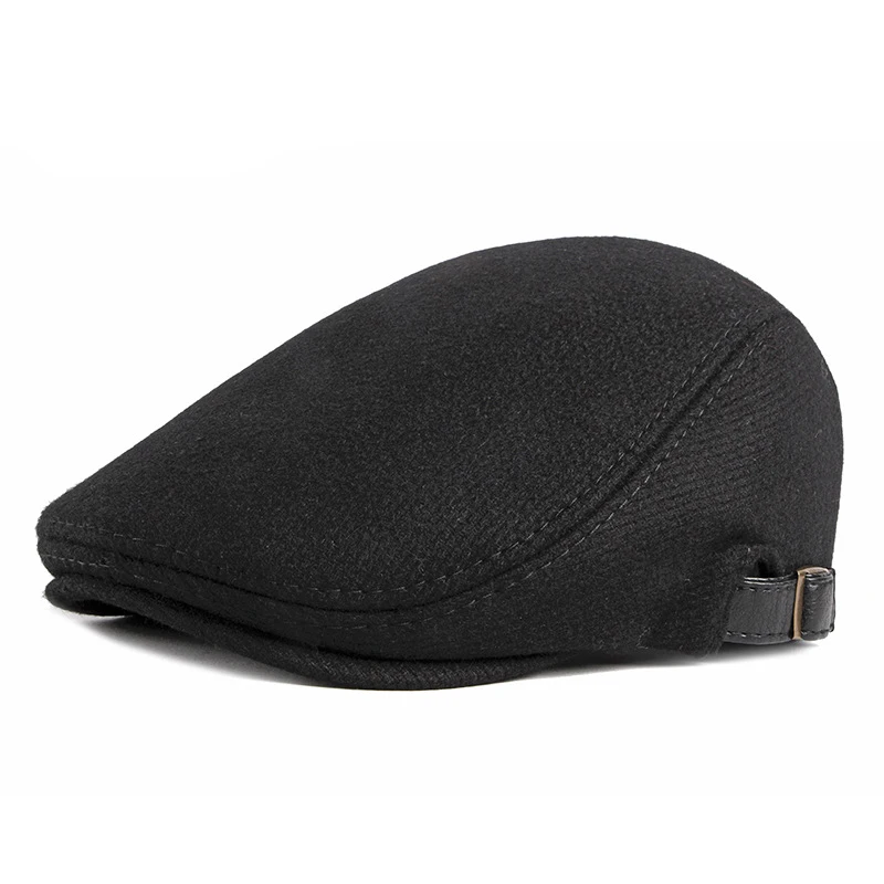 Gorra estilo Newsboy en sargaespiga para invierno - imagen 5