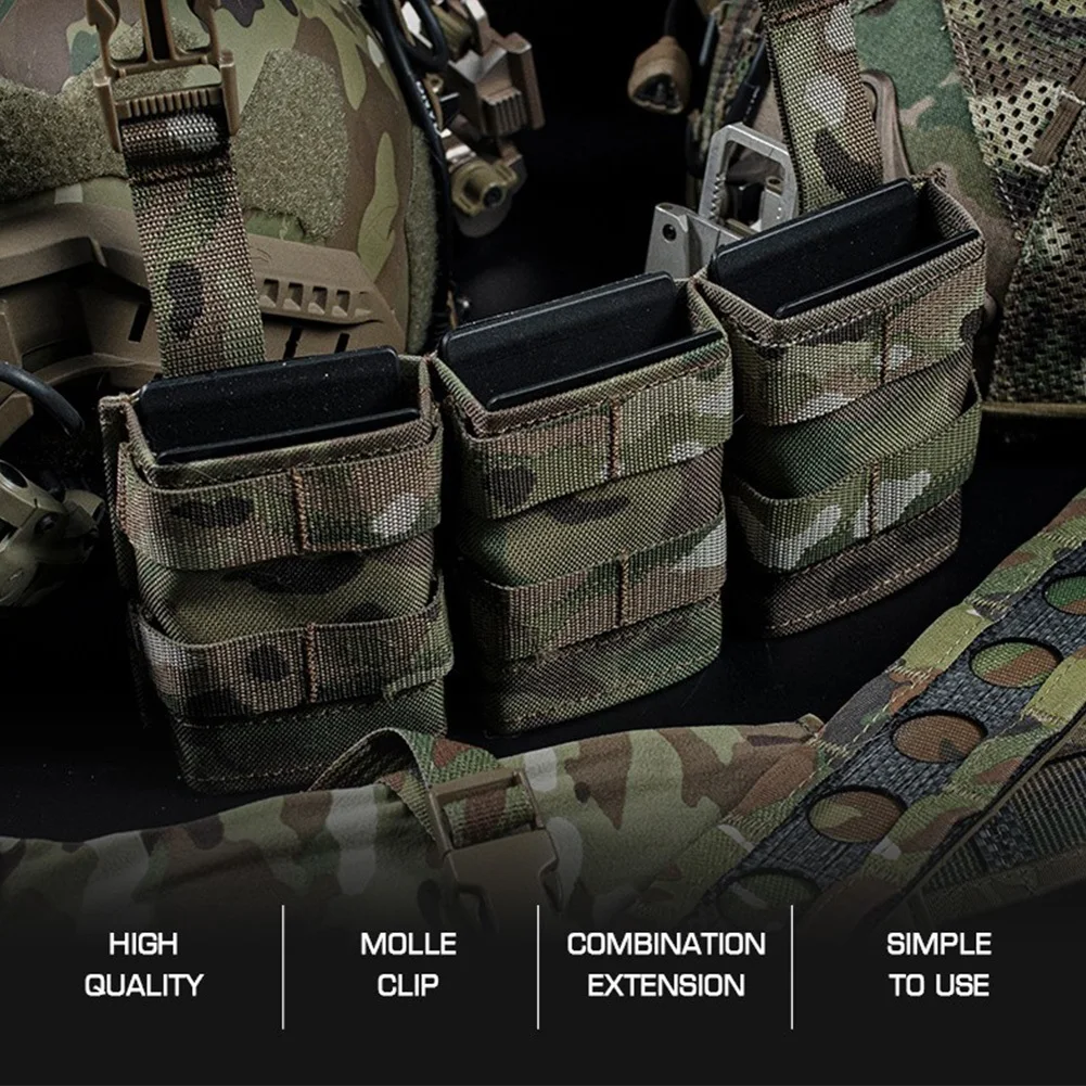 Porta-cargadores táctico MOLLE de inserción rápida velcro para airsoft - imagen 2