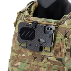 Chaleco táctico MOLLE fibra carbono – Placa pecho porta móvil