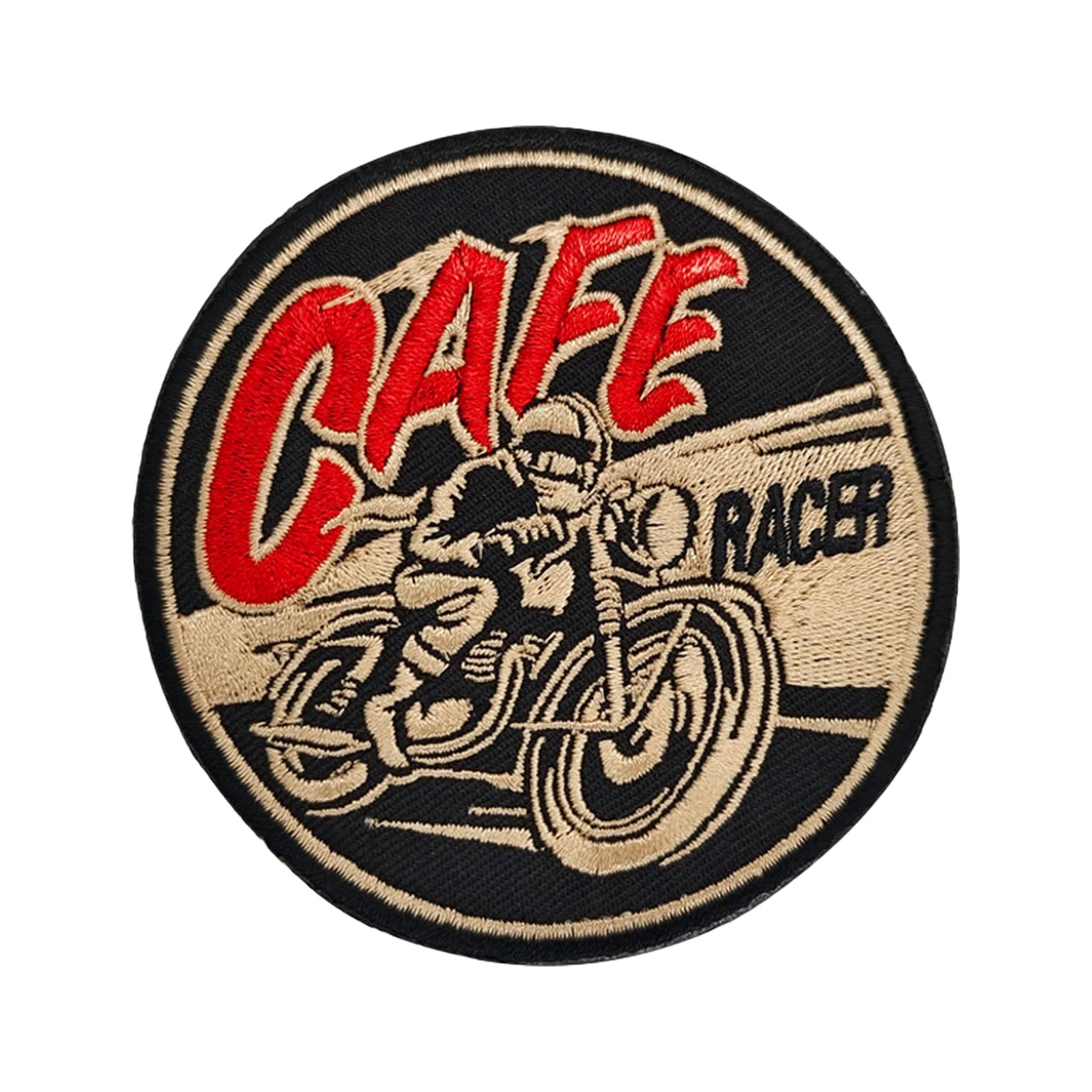 Parche Velcro Cafe Racer bordado - insignia motorista retro para ropa
