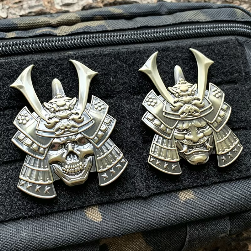 Parche táctico metálico Oni Samurai esqueleto, para chaquetas - imagen 5