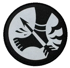 SCP emblema parche táctico reflectante circular negro con velcro