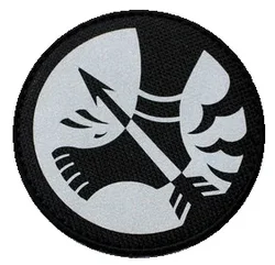 SCP emblema parche táctico reflectante circular negro con velcro
