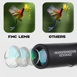 Telescopio de bolsillo FMC para acampar, caza y observar aves