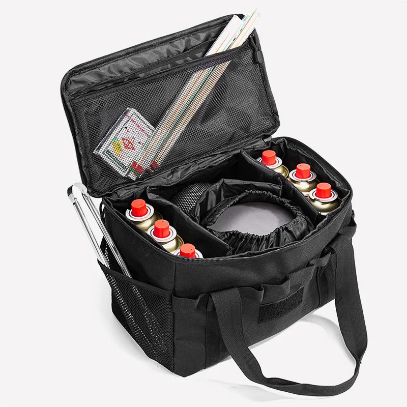 Bolsa táctica organizador multifuncional con compartimentos, negro - imagen 5