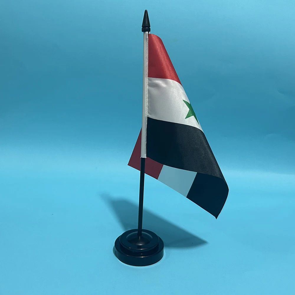 SKY FLAG Bandera de Siria 14x21cm polyester – Decoración escritorio - imagen 4