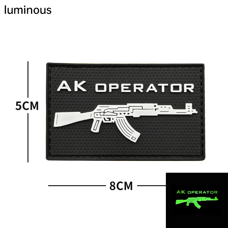 Parche táctico PVC AK AR goma luminosa suave