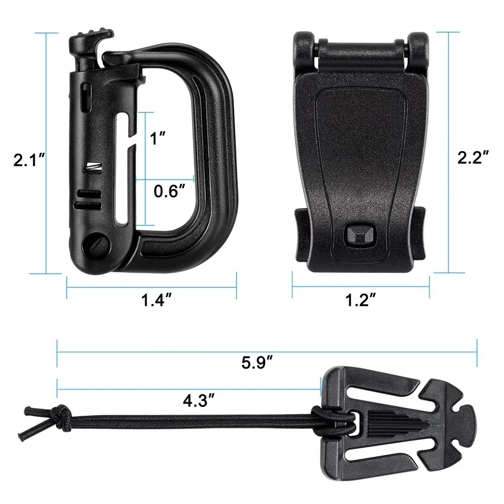 Kit de accesorios MOLLE con anillas en D y correas para chaleco - imagen 4