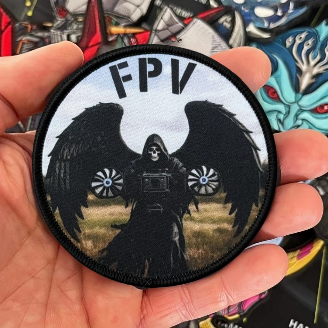Parche Chevron Reaper Harvester táctico moral ejército gancho y bucle - imagen 2