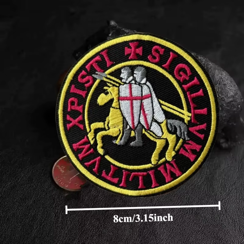 Parche bordado Templar Knights – Táctico velcro para mochila o brazalete - imagen 3
