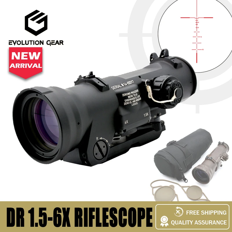 Mira Táctica DR 1.5-6x con Retículo Iluminado y Punto Rojo para Caza - imagen 3