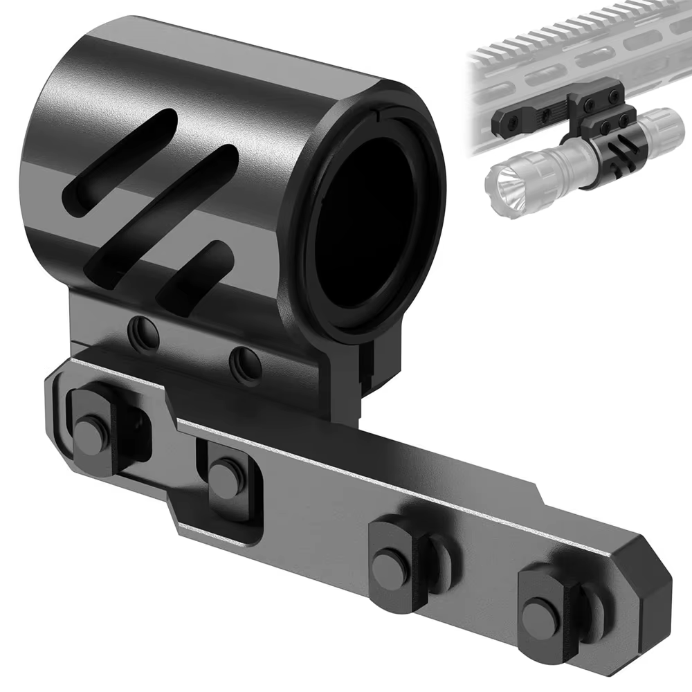 Soporte de riel offset en aluminio negro mate