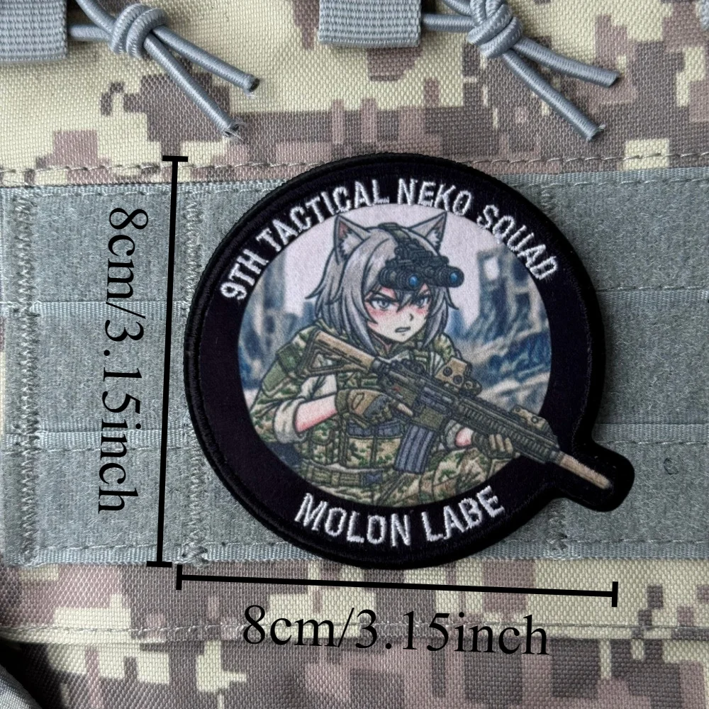 Parche táctico anime chica para brazalete gancho y bucle