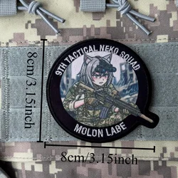 Parche táctico anime chica para brazalete gancho y bucle