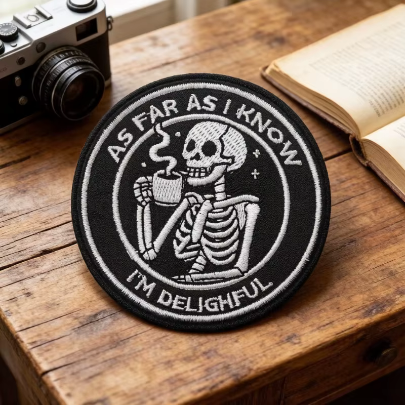 Parche bordado calavera esqueleto amante del café para chaquetas