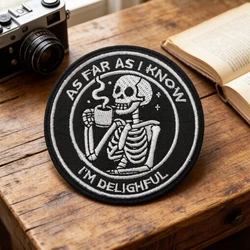 Parche bordado calavera esqueleto amante del café para chaquetas