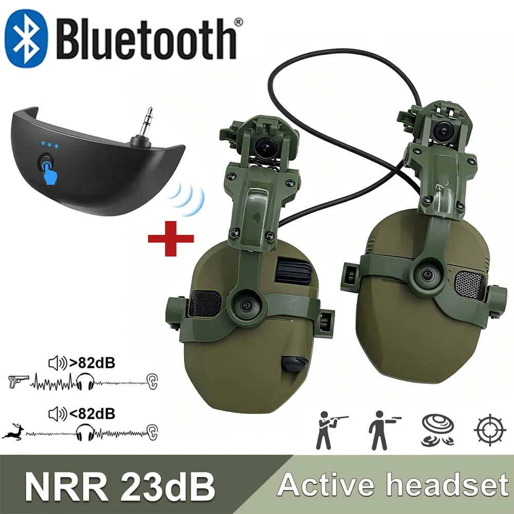 Protección auditiva táctica electrónica Bluetooth para casco de tiro - imagen 2