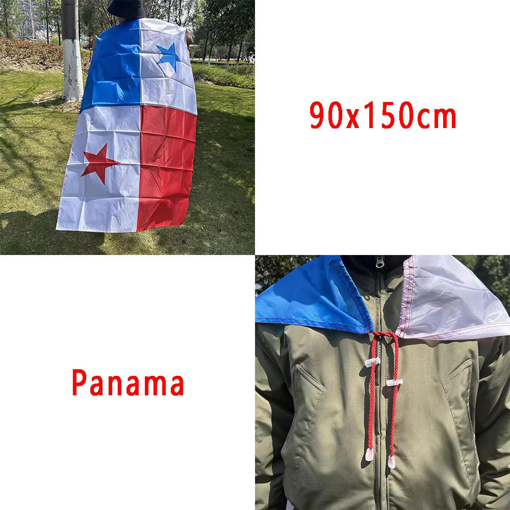 Bandera de Panamá tipo chal de poliéster para interior y exterior