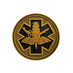 Parche táctico médico calavera PVC 3D con caduceo