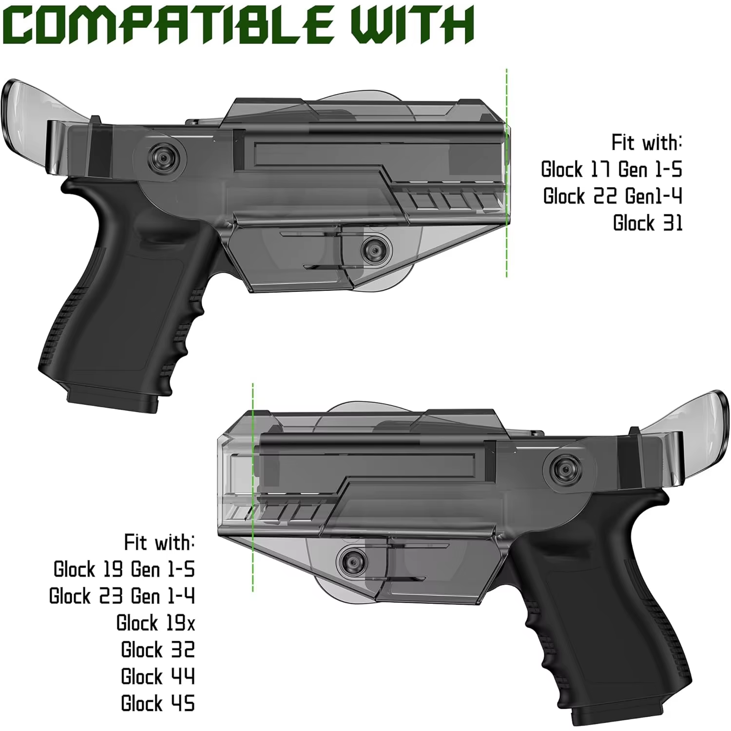Funda táctica Glock para pistola de muslo MOLLE antideslizante - imagen 5