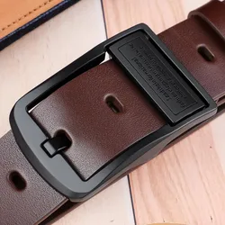 Cinturón piel vacuno hebilla pin – Hombre casual negocios