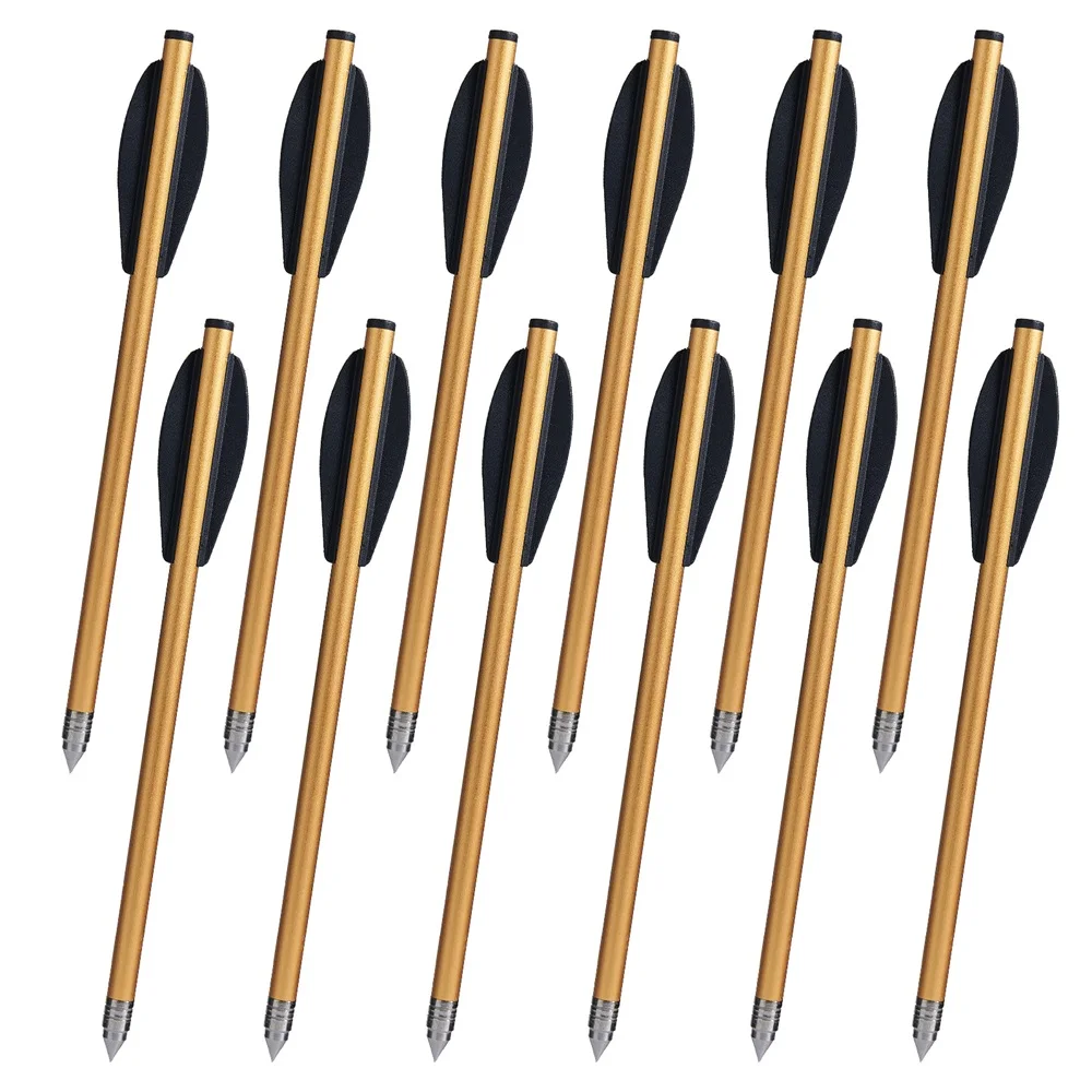 Flechas para ballesta de eje aluminio con plumas plásticas tipo sauce - imagen 4