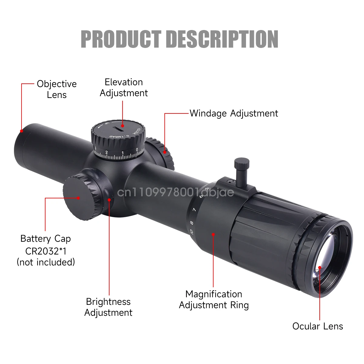 EOTech Mira telescópica de aumento variable con retícula iluminada MRAD - imagen 3