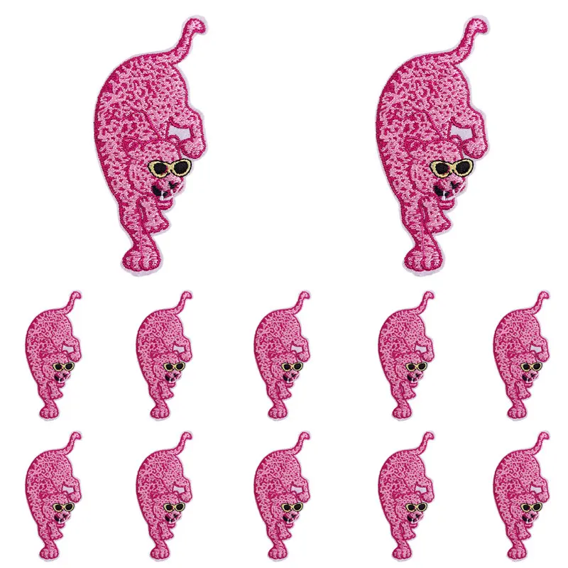 Parche bordado rosa dibujos animados para coser mariposa leopardo - imagen 2