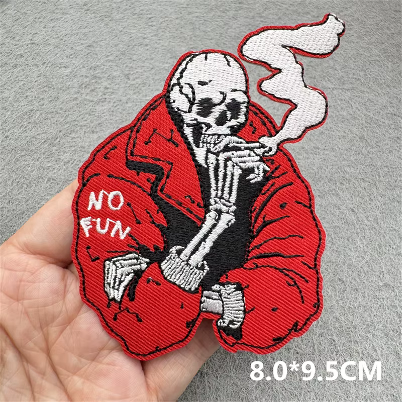 Parche bordado calavera terror Punk para pantalones vaqueros - imagen 5