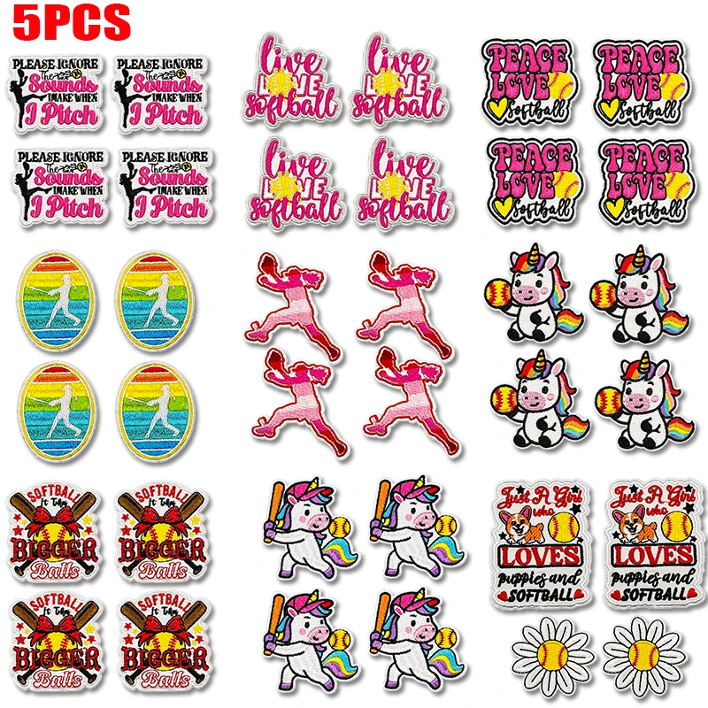Parche bordado termoadhesivo softbol para ropa, gorras y chaquetas - imagen 3