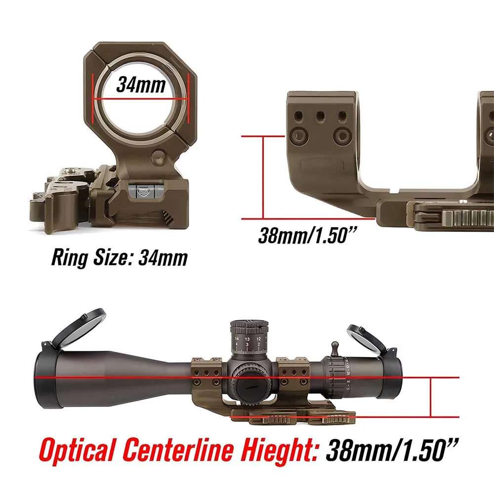 Montura anillo doble desmontaje rápido Picatinny para visor caza - imagen 2