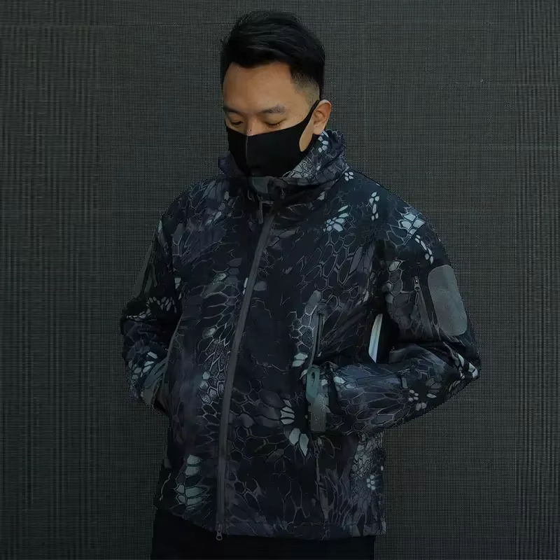 Chaqueta impermeable hombre estampado pitón invierno exterior - imagen 2