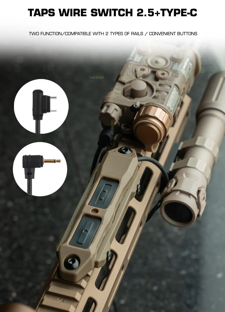 Interruptor Táctico TAPS con cable USB-C para accionamiento remoto