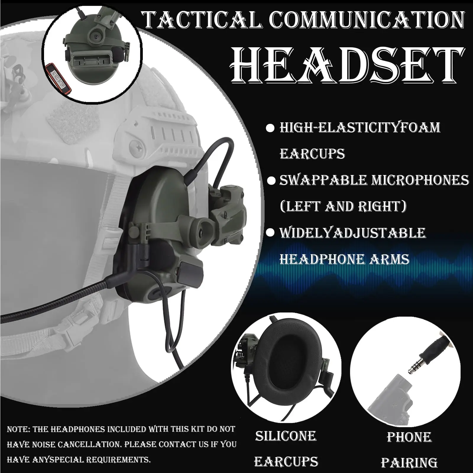 Casco táctico Airsoft camuflaje ruina rápida NVG con auriculares - imagen 5