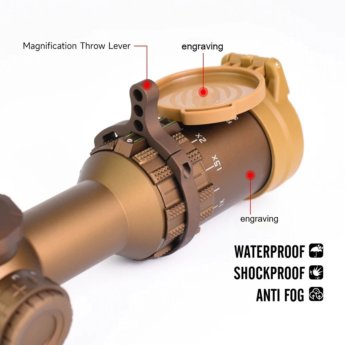 DWLR6 Mira telescópica táctica FFP retícula iluminada